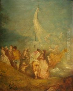An Embarcation For Cythera by Jean-Antoine Watteau