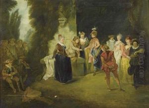 Franzosische Komodie. by Jean-Antoine Watteau