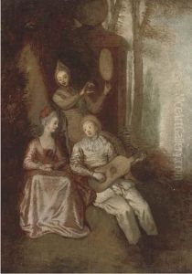 A Fete Galante by Jean-Antoine Watteau