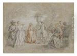 A Fete Galante by Jean-Antoine Watteau