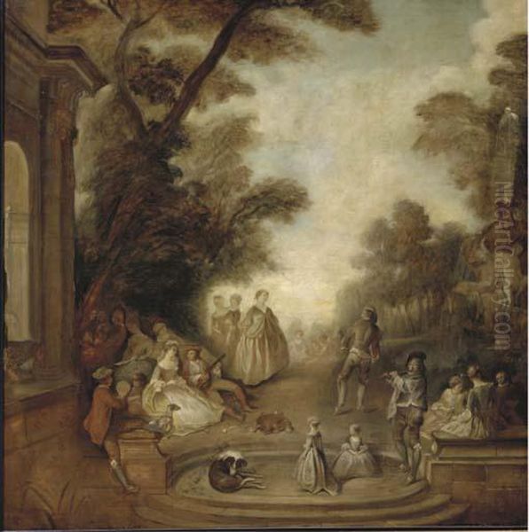 A Merry Company In A Park Landscape - view 1