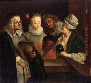 A Group Of Actors Of The Comedie-francaise by Jean-Antoine Watteau
