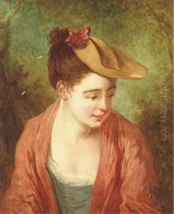 Portraits De Jeune Fille En Buste by Jean-Antoine Watteau