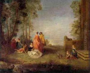 Landscape With Amorous Couples And Two Children With A Dog ("entretiens Amoureux")