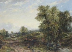 Landscape With Cattle And Drover Crossing Ariver Landscape With Cattle And Drover Crossing Ariver