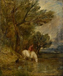 A Wooded Landscape by Frederick Waters Watts