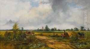 A View Near Canterbury With A Gypsy Encampment In The Foreground