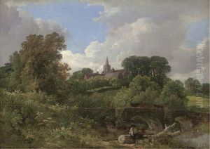 Figures Resting By A Bridge