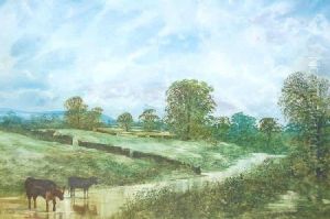 Cattle In Extensive Landscape by Frederick Waters Watts