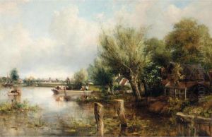 View On The Thames Near Henley by Frederick Waters Watts