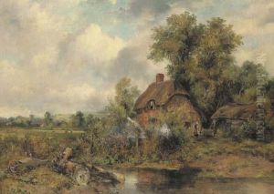 A Cottage In A Wooded Landscape by Frederick Waters Watts