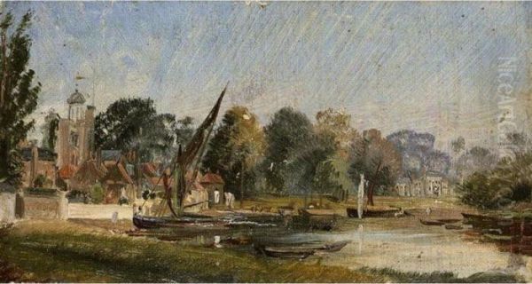 View On The Thames, Probably Isleworth - view 1