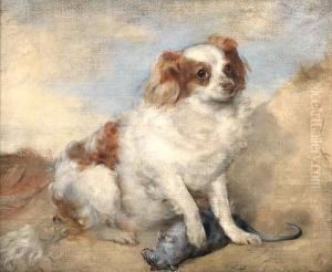 A Spaniel With A Rat by George Frederick Watts