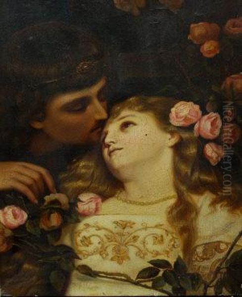 Courting Couple Amongst Roses - view 1