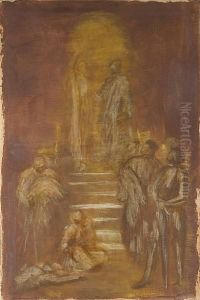 Composition Sketch, Possibly A Study For 'the House Of Life"" Fresco Scheme by George Frederick Watts