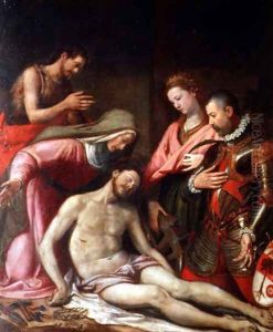 The Deposition of Christ with St. John the Baptist, St. Catherine of Alexandria and a Donor by Santi Di Tito
