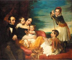 Alexander Constantine Ionides 
And His Wife Euterpe, With Their Children Constantine Alexander, Aglaia,
 Luke And Alecco by George Frederick Watts