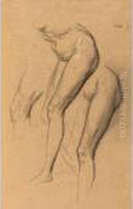 Nude Studies Of Long Mary, Two Being Studies For Eve Tempted by George Frederick Watts
