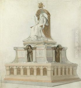 Study Of The Monument To Queen Victoria by George Frederick Watts