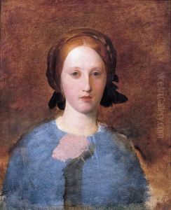 Portrait Of Mrs Prescott Decie, Bust Length, In A Blue Dress - A Sketch