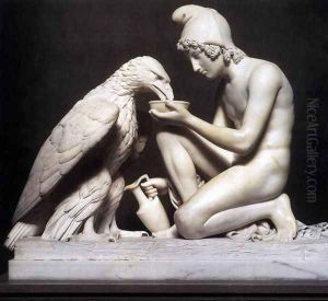 Ganymede Waters Zeus as an Eagle by Bertel Thorvaldsen