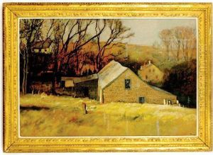Autumn Landscape With Cabin