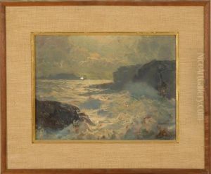 Luminous Seascape With Crashing Waves by Frederick Judd Waugh