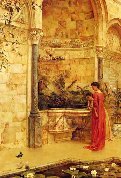 Elegant Ladies By A Fountain - view 1