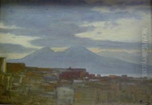 Vesuvius At Dawn From Naples
