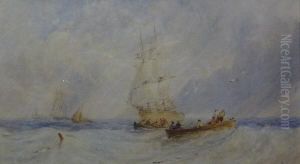 Vessels At Sea Off Whitby