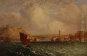 Detailed View Of Whitby From The Sea by George Weatherill