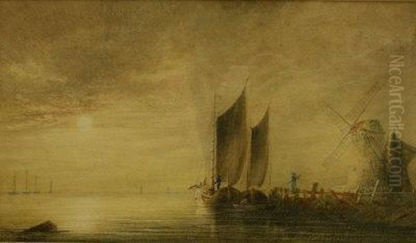 Study Of Boats And Windmill - view 1