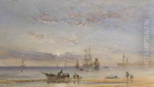 Fishing Boats Off Whitby by George Weatherill