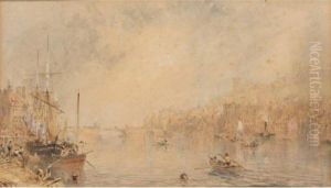 Whitby Harbour by George Weatherill
