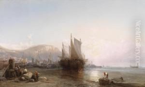 Coastallandscape With Fishing Boats by James Webb