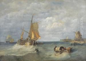 The Coast At Whitby, Yorkshire by James Webb