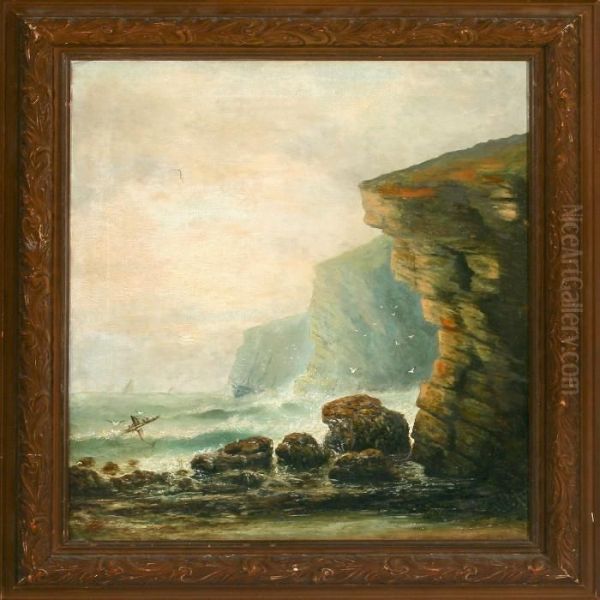 Rocky Coast With The Wreck Of A Ship - view 1
