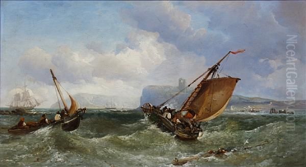 Fishing Boats And Shipping Off A Headland - view 1