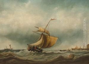 Shipping In Stormy Seas By A Jetty