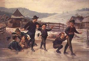 Children skating by Leopold Till