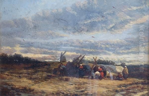 Gipsy Encampment With Windmills, Suffolk - view 1