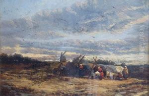 Gipsy Encampment With Windmills, Suffolk