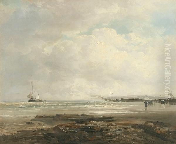 Coastal Landscape With Barge And Windmill - view 1