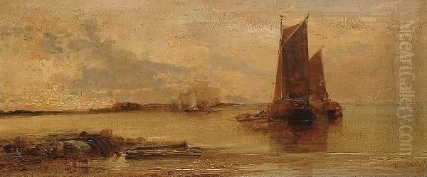 Boats Anchored At Low-tide - view 1