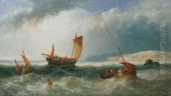 Segelschiffe Im Sturm Vor Der Englischen Kuste - view 1