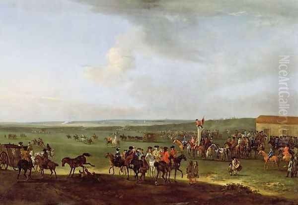 The Round Course at Newmarket, Preparing for the Kings Plate, c.1725 - view 1
