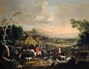 The Reverend Jemmet Browne at a meet of foxhounds, c.1730 by Peter Tillemans