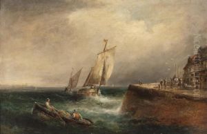 Englische Kustenlandschaft Mit Fischerbooten by William Edward Webb