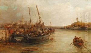 Fishing Boats In Peel Harbour, Isle Of Man by William Edward Webb