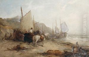 Waiting For The Fish, South Coast Of Wales by William Edward Webb